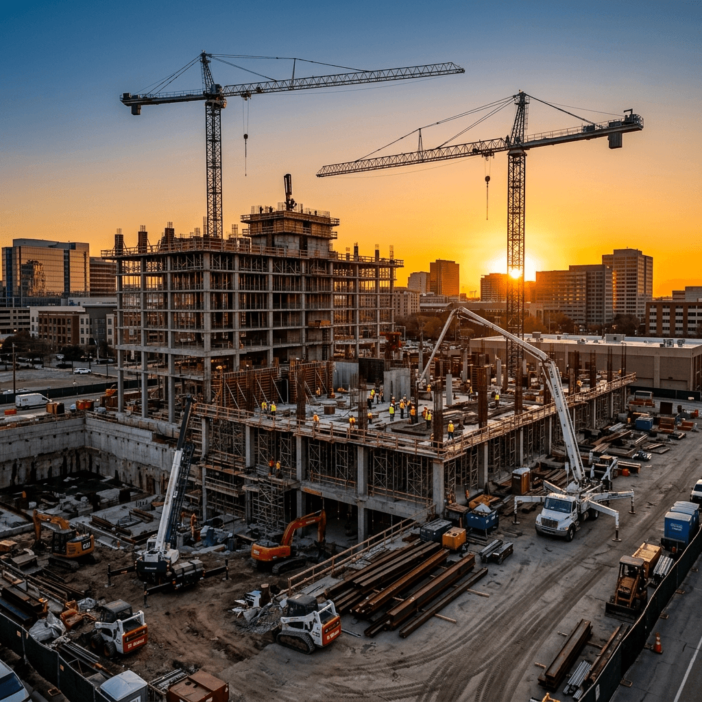 Aspect Infrastructure heavy tower crane urban development project