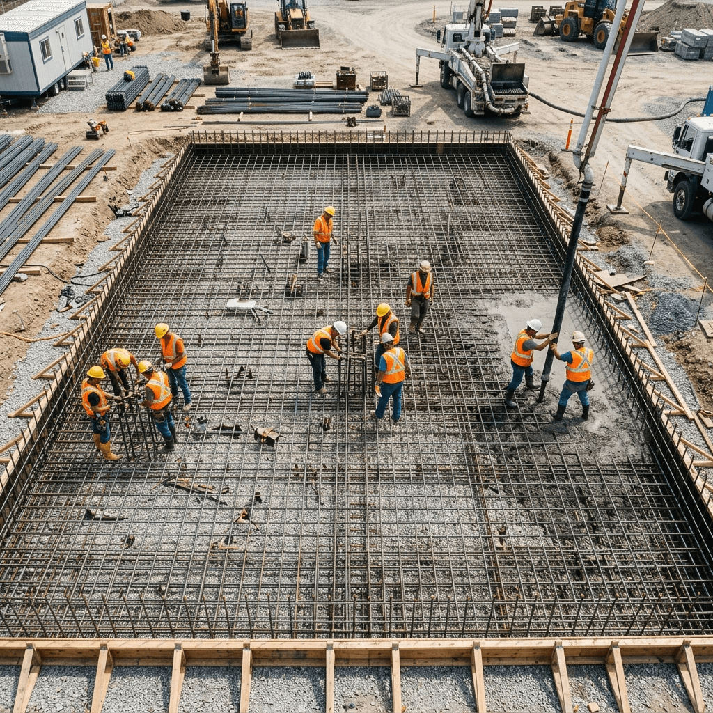 Aspect Infrastructure civil engineering workers reinforcing steel rebar structures